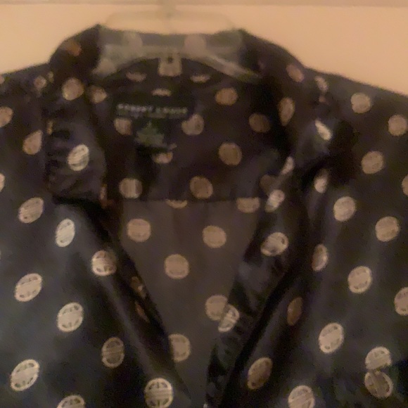 MEN'S ROBERT LOUIS BLACK PAJAMA SHIRT TOP SILK & POLYESTER - Picture 4 of 11